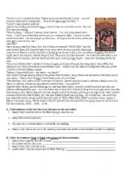 English Worksheet: Reading and comprehension - Harry Potter