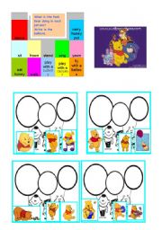 English worksheet: present continuous with Winnie the Pooh