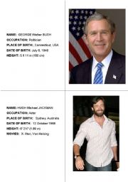 English Worksheet: Famous People Cards 5