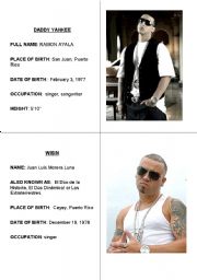 English Worksheet: Famous People Cards 9