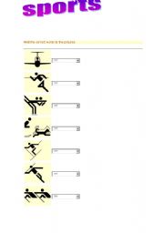 English worksheet: Sports