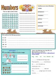 English Worksheet: NUMBERS