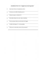 English worksheet: Simple Past or Past Progressive?