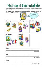English Worksheet: School timetable_SUBJECTS_to have got