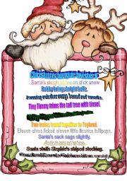 English Worksheet: Christmas Tongue Twisters