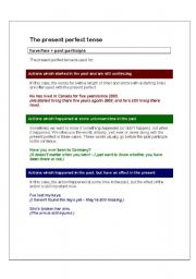 English worksheet: The present perfect tense