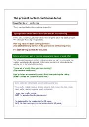 English Worksheet: The present perfect continuous tense