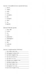 English worksheet: Family