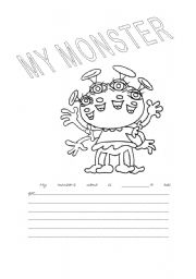 English Worksheet: My monster