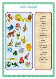 English Worksheet: Wild animals