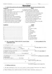 English Worksheet: Mixed Exercises