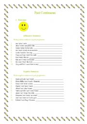 English Worksheet: Practice with Past Continuous