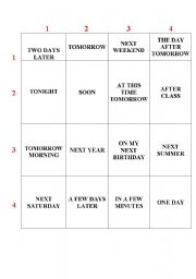 English worksheet: grid- future tense 