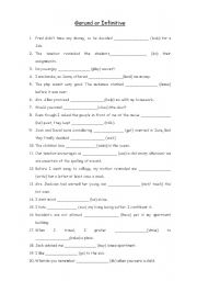 English Worksheet: Gerund- Infinitive