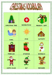 English Worksheet: Christmas Vocabulary