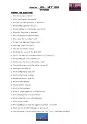 English Worksheet: New York - long version: questions