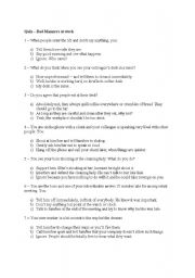 English Worksheet: Bad Manners at work