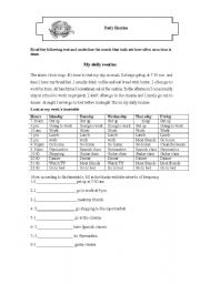 English Worksheet: Daily routine