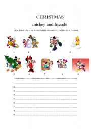 English worksheet: CHRISTMAS MICKEY MOUSE AND FRIENDS