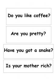 English Worksheet: Yes/No Game