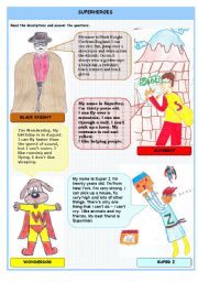 English Worksheet: SUPERHEROES