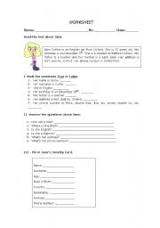 English Worksheet: Identity Card