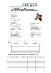 English Worksheet: What a Wonderful World - Louis Amstrong