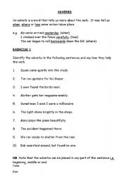 English Worksheet: Adverbs