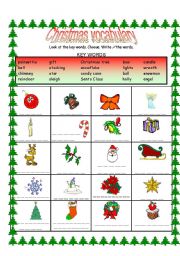 English Worksheet: Christmas vocabulary for beginners