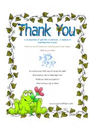 English Worksheet: Thank you notes