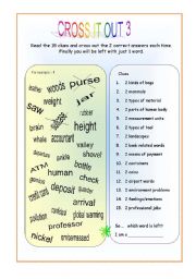 English Worksheet: Cross it out 3