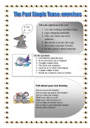 English Worksheet: The Past  Simple Tense: exercises 