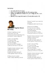 English Worksheet: Together forever  -  TH sounds