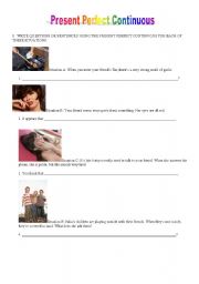 English Worksheet: Present Perfect Continuous Activity