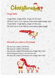 CHRISTMAS SONGS  AND WISH LIST FOR YOUR STUDENTS