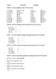 English worksheet: adjectives,should,past tense,too-enough