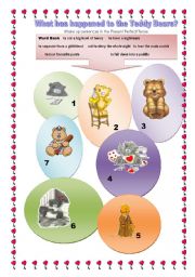 English worksheet: What has happened to the Teddy Bears