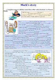 English Worksheet: Marks story