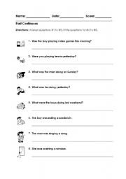 English Worksheet: past continuous