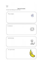 English worksheet: NUMBERS AND COLORS