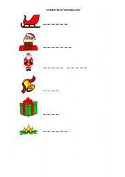 English worksheet: CHRISTMAS VOCAB