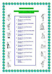 English Worksheet: Different nations