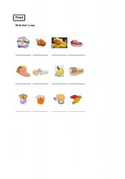 English worksheet: FOOD ITEMS