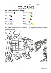 English Worksheet: Coloring