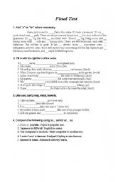 English Worksheet: Final Test