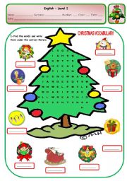 English Worksheet: CHRISTMAS PUZZLE - PAGE 3