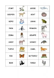 English Worksheet: animals dominoes 2