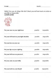 English worksheet: Body Parts