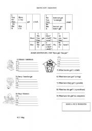 English Worksheet: have got/ has got