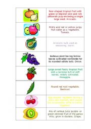 English worksheet: Fruits and vegetables